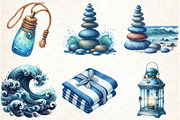 Watercolor Blue Nautical Collection, an Illustration by Libby Wishes (Thumbnail 5 of 7)