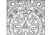 Aztecs, Mayas & Incas Coloring Pages, a Seasonal Illustration by Sourcedigi (Thumbnail 3 of 6)