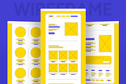 Line Wireframe Website Landing Page, a Landing Page Template by ContestDesign (Thumbnail 1 of 6)