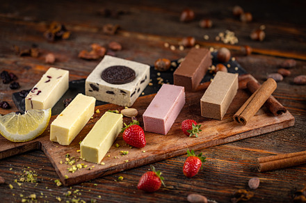Different taste of homemade chocolate fudges, a Background Photo by Grafvision photography