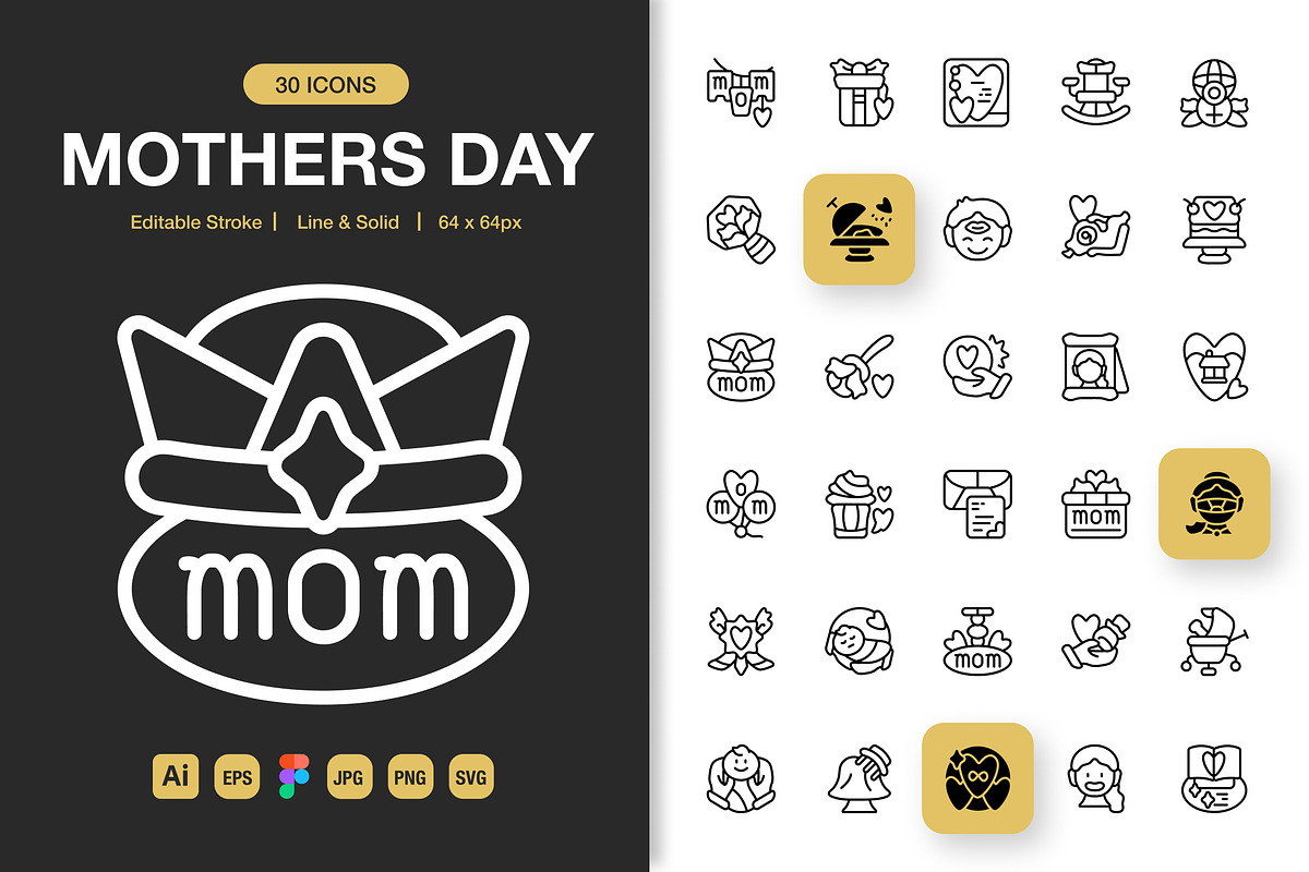 Mothers Day Icons, an Icon by Spacepixel Creative (Photo 1 of 3)