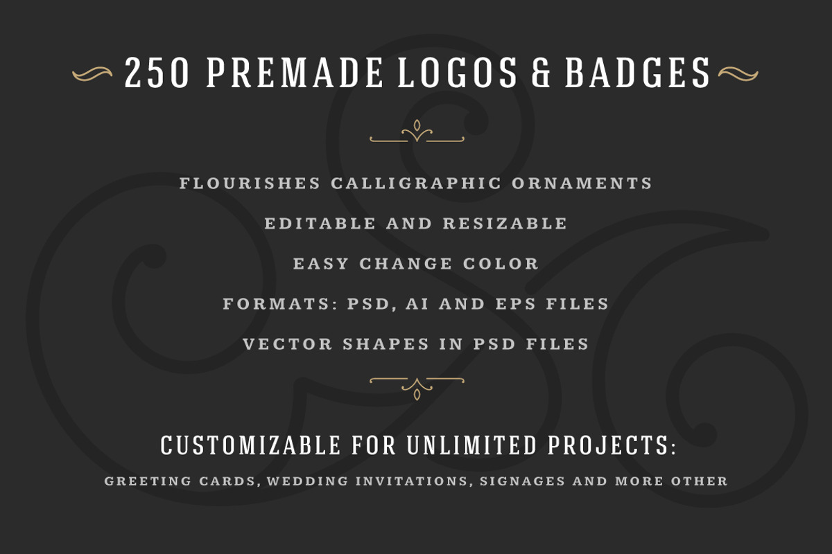 250 ornaments logos & monograms, a Branding & Logo Template by Vasya Kobelev (Photo 2 of 23)