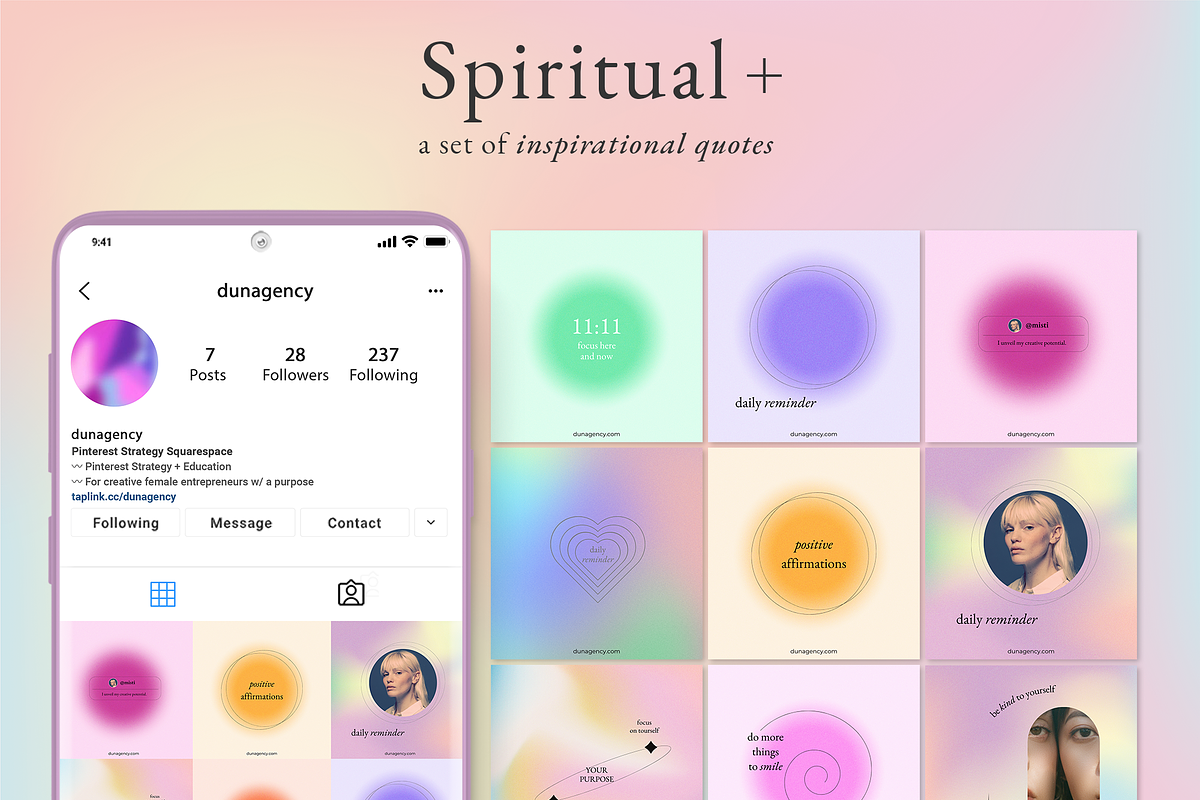 MISTI - Spiritual IG Canva Templates, a Social Media Template by dunagency (Photo 5 of 5)
