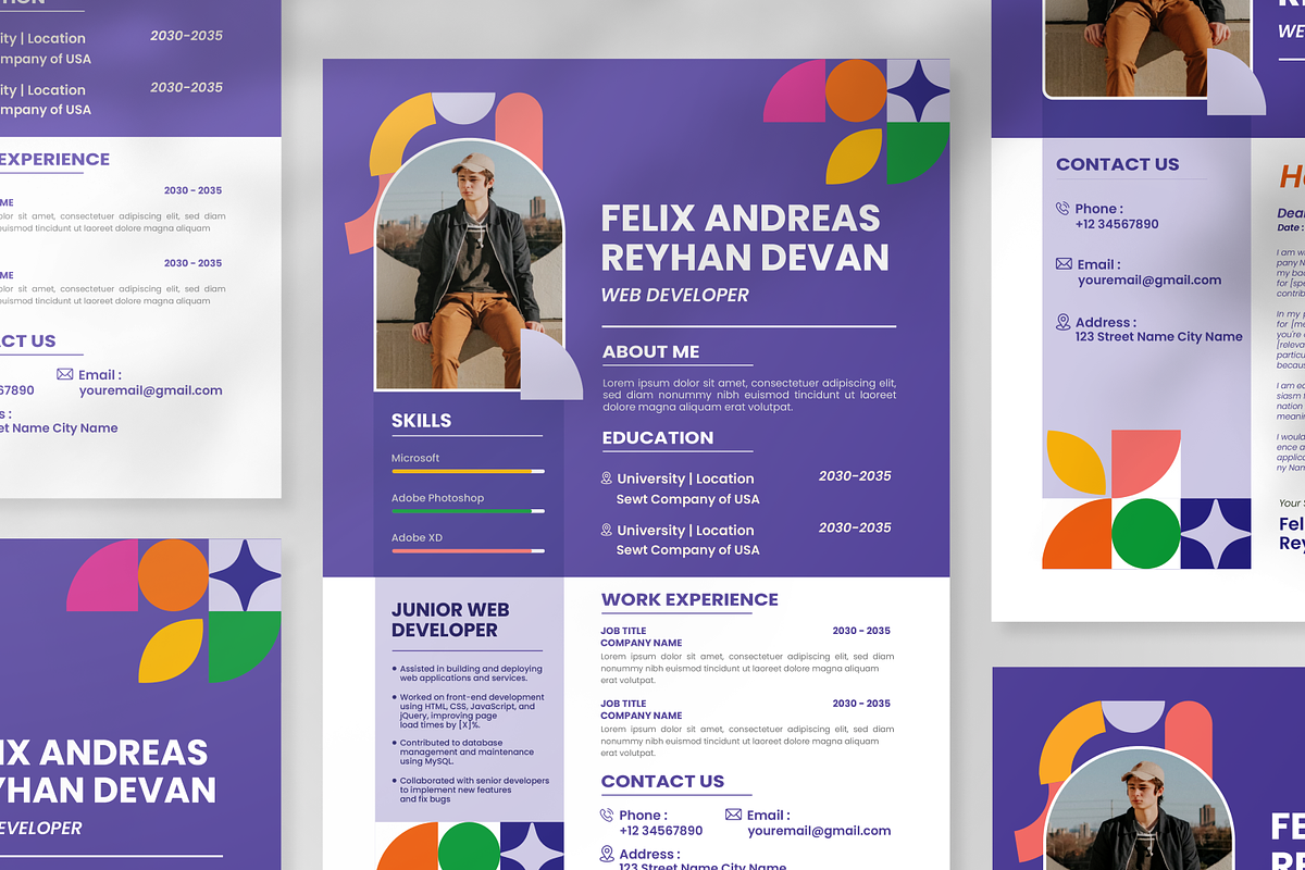Creative Resume & Cover Letter, a Resume Template by SquidPixey (Photo 5 of 6)
