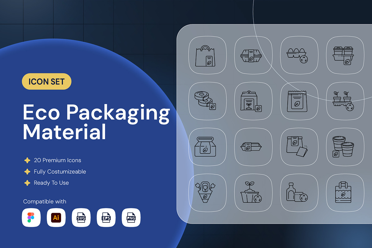 Eco Packaging material Icon, an Outline Icon by Nathaya Studio (Photo 1 of 2)