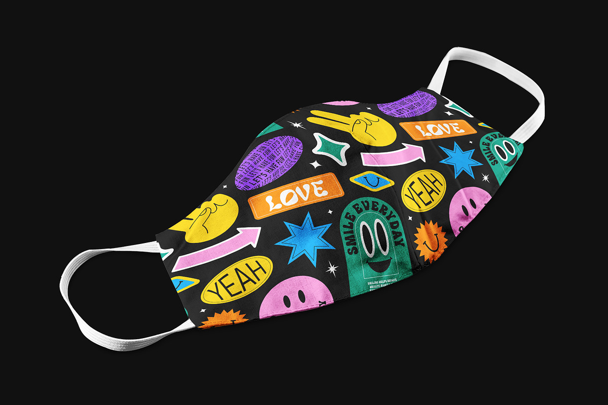 Retro Cartoon Label Pack, a Decorative Illustration by Dedraw Studio (Photo 7 of 10)