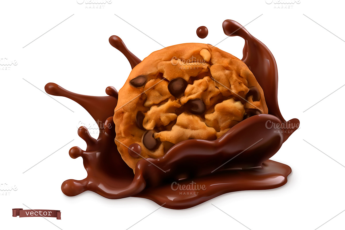 Chocolate cookies with peanuts, set, a Decorative Illustration by Allevinatis Studio (Photo 4 of 8)