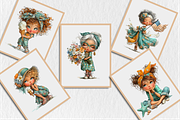 Whimsical Summer Beach Girls Clipart, a Seasonal Illustration by Rose Art (Thumbnail 4 of 4)