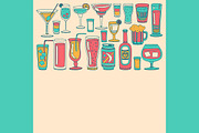 Doodle cocktail icons and patterns, a Pattern Graphic by Art Loft (Thumbnail 11 of 16)