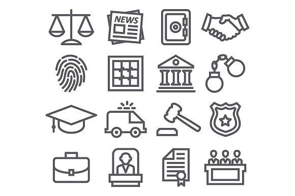 Law Line Icons
