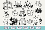 Christmas Advent Traditions SVG Set, a Seasonal Illustration by Ghagra (Thumbnail 1 of 3)
