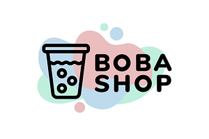 Bubble Tea Logo Template