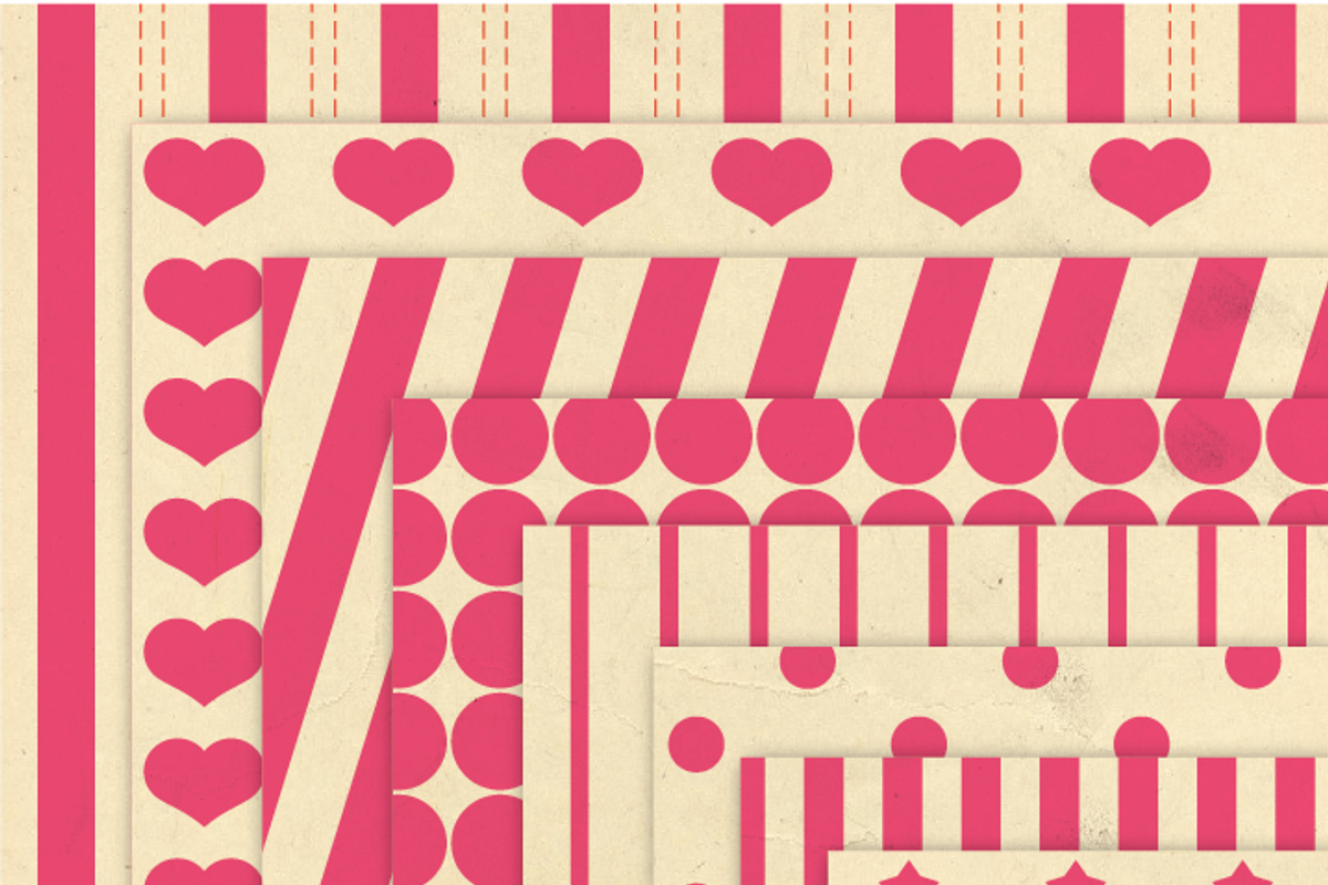 -60% Pink Retro Paper Pack Valentine preview 2