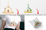 Church Clipart, a Graphic by Artnoy (Thumbnail 3 of 5)
