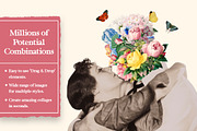 Vintage Flowers Digital Collage Pack, an Object Graphic by Collage Supply Co (Thumbnail 2 of 3)