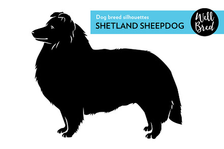 Shetland Sheepdog Vector Silhouette