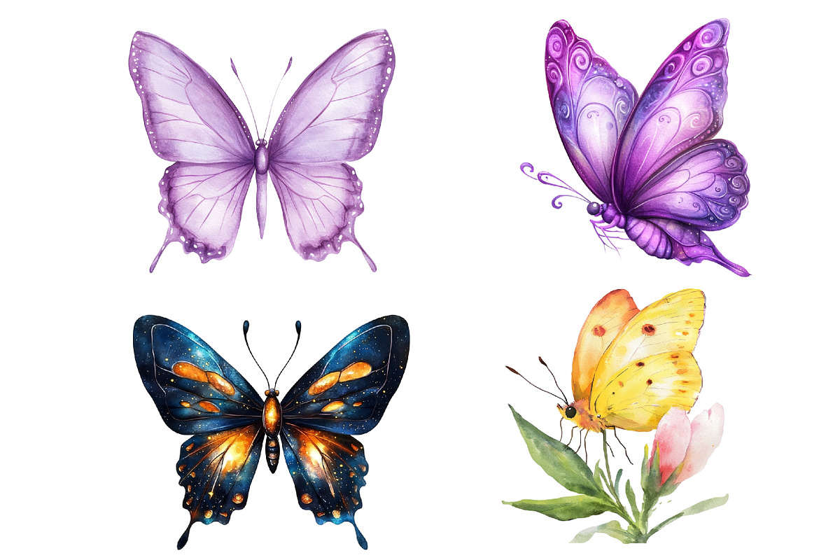 Watercolor Butterfly Clipart Png, a Seasonal Illustration by DreamArtGraphic (Photo 4 of 4)