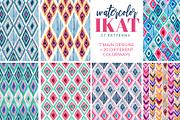 Watercolor Boho Ikat Patterns, a Pattern Graphic by Laura Camoe (Thumbnail 3 of 7)