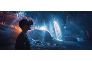 Person exploring virtual reality, a Technology Photo by piter.goskov