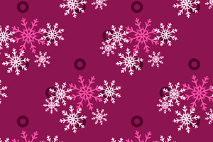 Christmas Geometric Pink Snowflakes