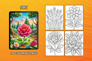 20 Flower Coloring Pages Kids, a Graphic by Wilin Digital