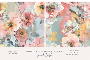 Abstract Flowers Seamless Patterns