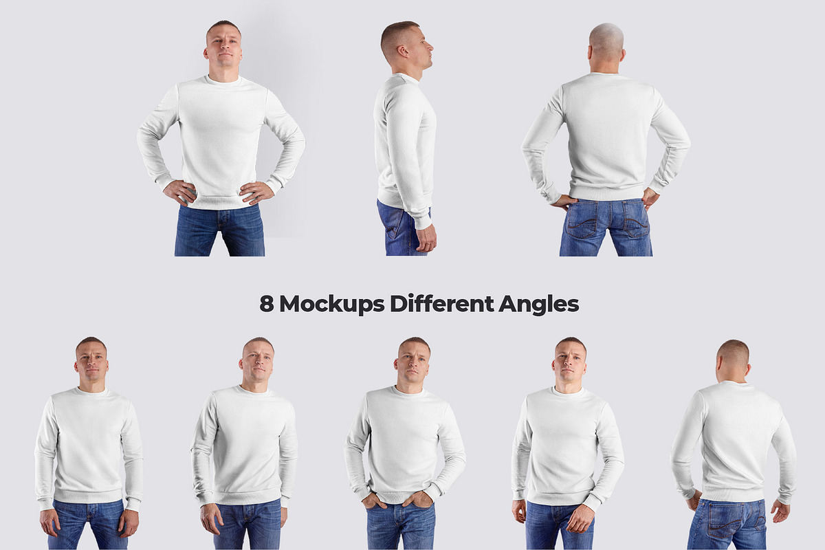 8 Mockups Mens Sweatshirt, a Shirt Mockup by Grow Design Craft Studio (Photo 5 of 5)