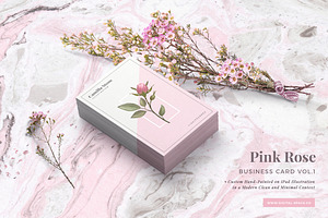Pink Rose Business Card Template, a Business Card Template by Digital Space