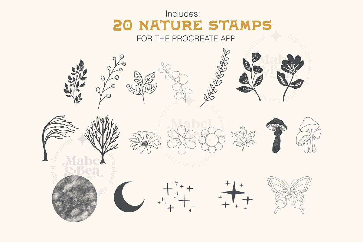 The Ghost Creator Stamp Brush Pack, a Brush Add-On by Mabel & Bea (Photo 5 of 7)