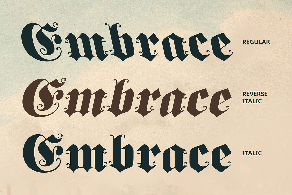 CS Denisa – Blackletter Font, a Blackletter Font by Craft Supply Co. (Photo 6 of 8)