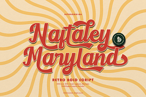 Naftaley Maryland Retro Bold Script, a Script Font by Denustudios