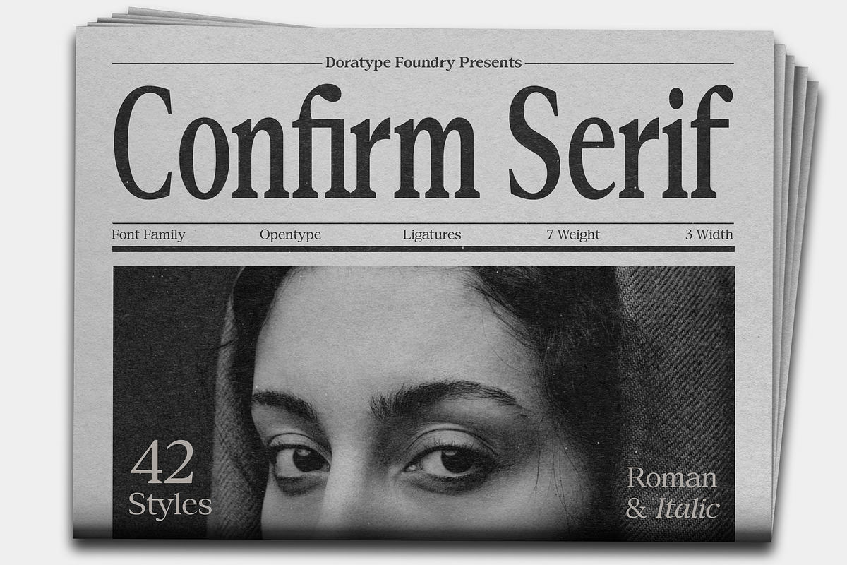 Confirm Serif (42 fonts), a Font by Dora Typefoundry (Photo 11 of 12)