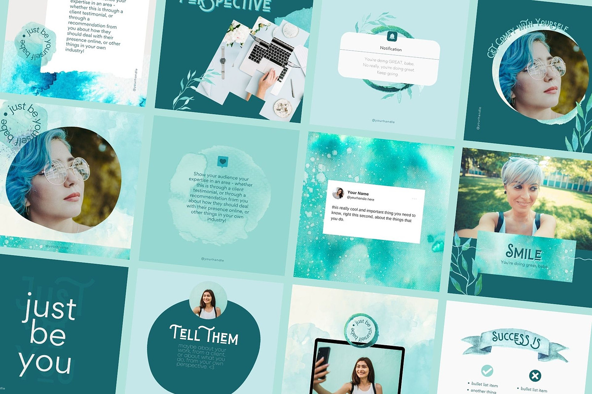 BLUE | Instagram Canva Pro Templates, a Social Media Template by Gabrielle Scarlett Design (Photo 2 of 2)