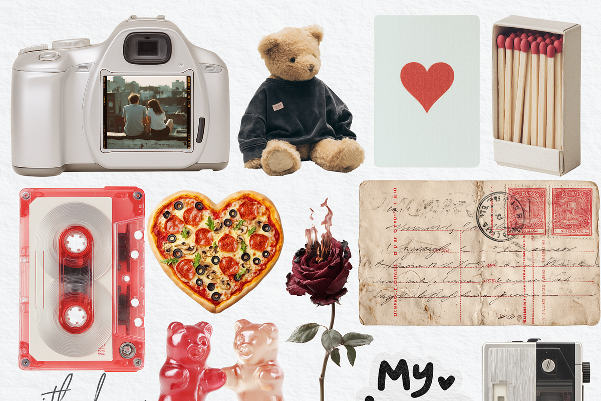 Romantic Love Collage Kit, an Object Graphic by VirinaDesign (Photo 12 of 15)