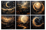 12 Golden Starry Night Backgrounds, a Background Graphic by PixelJungle (Thumbnail 3 of 4)