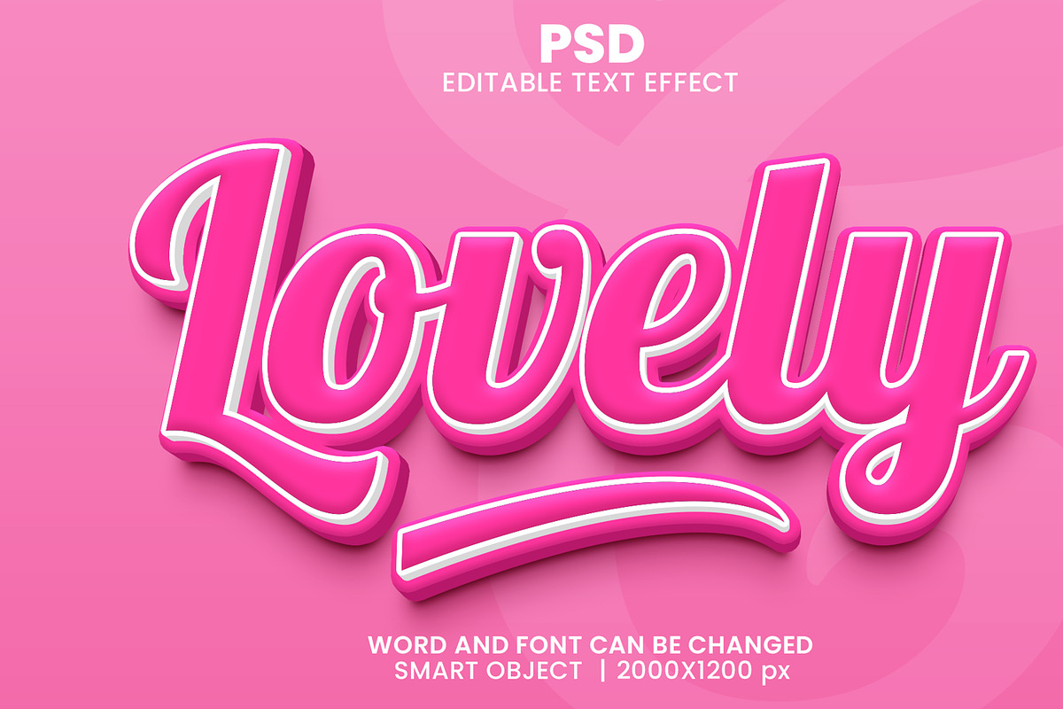 Lovely Cute Pink 3d Text Effect, a Layer Style Add-On by bdrobin (Photo 2 of 2)