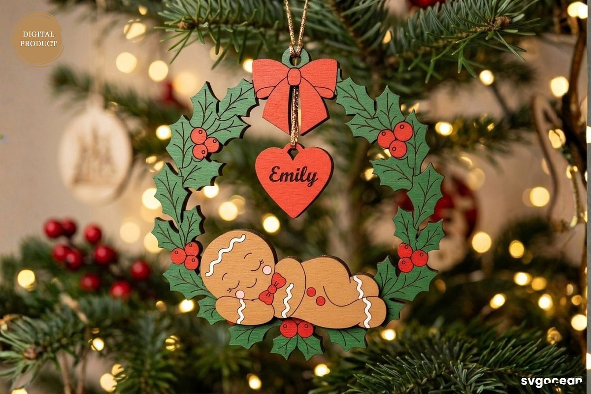 Personalized Christmas Ornaments SVG, a Decorative Illustration by svgocean (Photo 11 of 14)