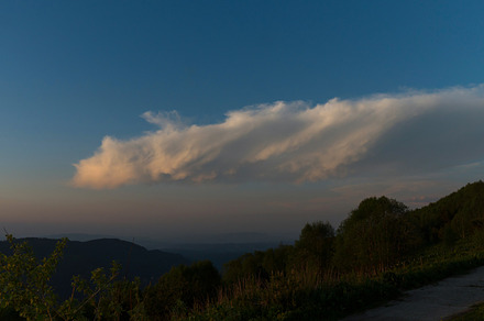 Sunset sky with single cloud, a Nature Photo by Elena Vagengeim