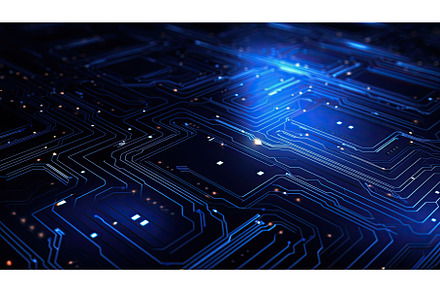 futuristic navy blue technology, a Technology Photo by pikepicture