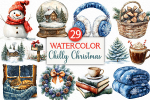 Chilly Christmas Day Clipart, an Illustration by Craft Nest