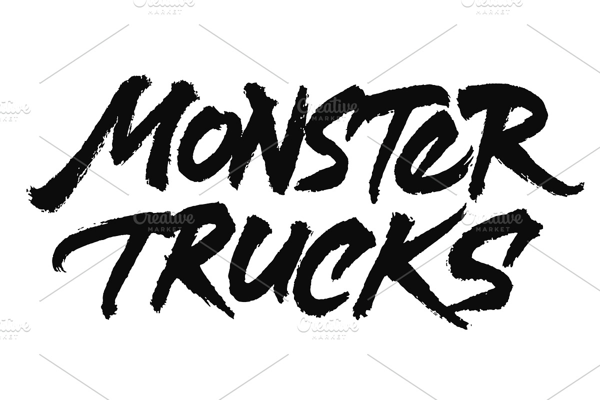 Monster Trucks vector lettering, an Illustration by Zagach Letters