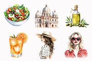 Watercolor Ciao Roma Clipart, an Illustration by Design Market (Thumbnail 4 of 4)