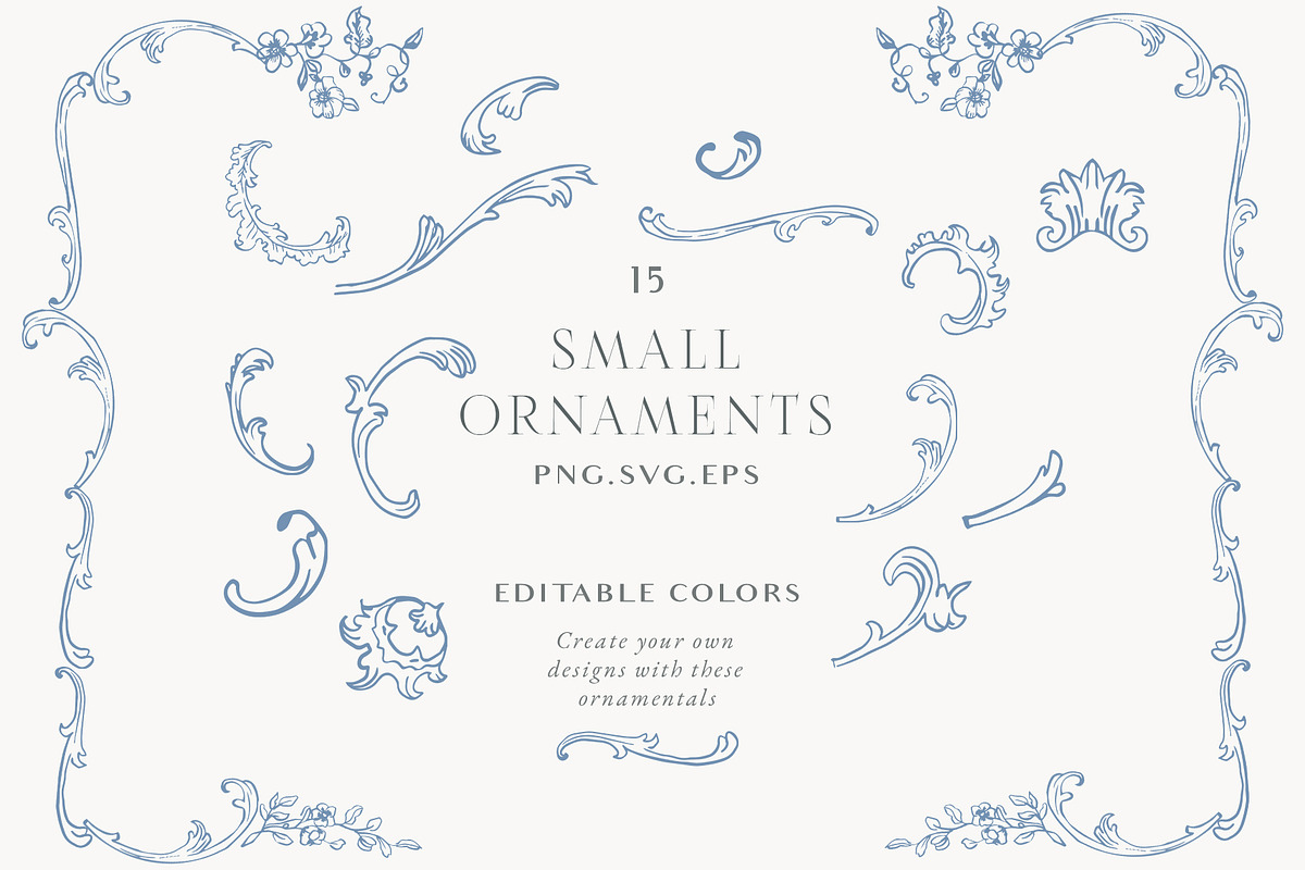 Blue Victorian Vintage Fine Line Art, a Decorative Illustration by Grace Noboa Illustrations (Photo 13 of 14)