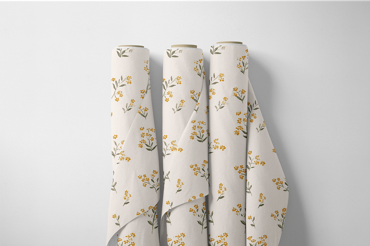Muted Mustard Floral Seamless Patter, a Pattern Graphic by Pati Charm Studio (Photo 6 of 7)