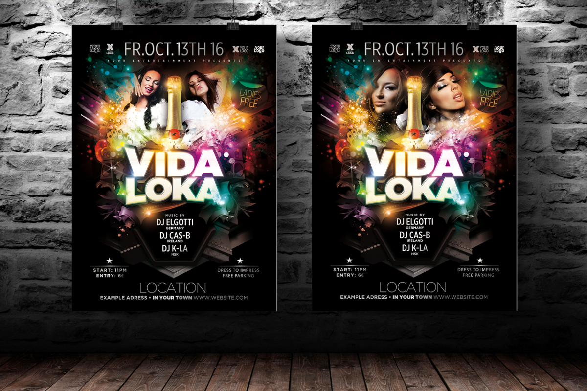 VIDA LOKA Poster, a Flyer Template by aigenart (Photo 2 of 4)