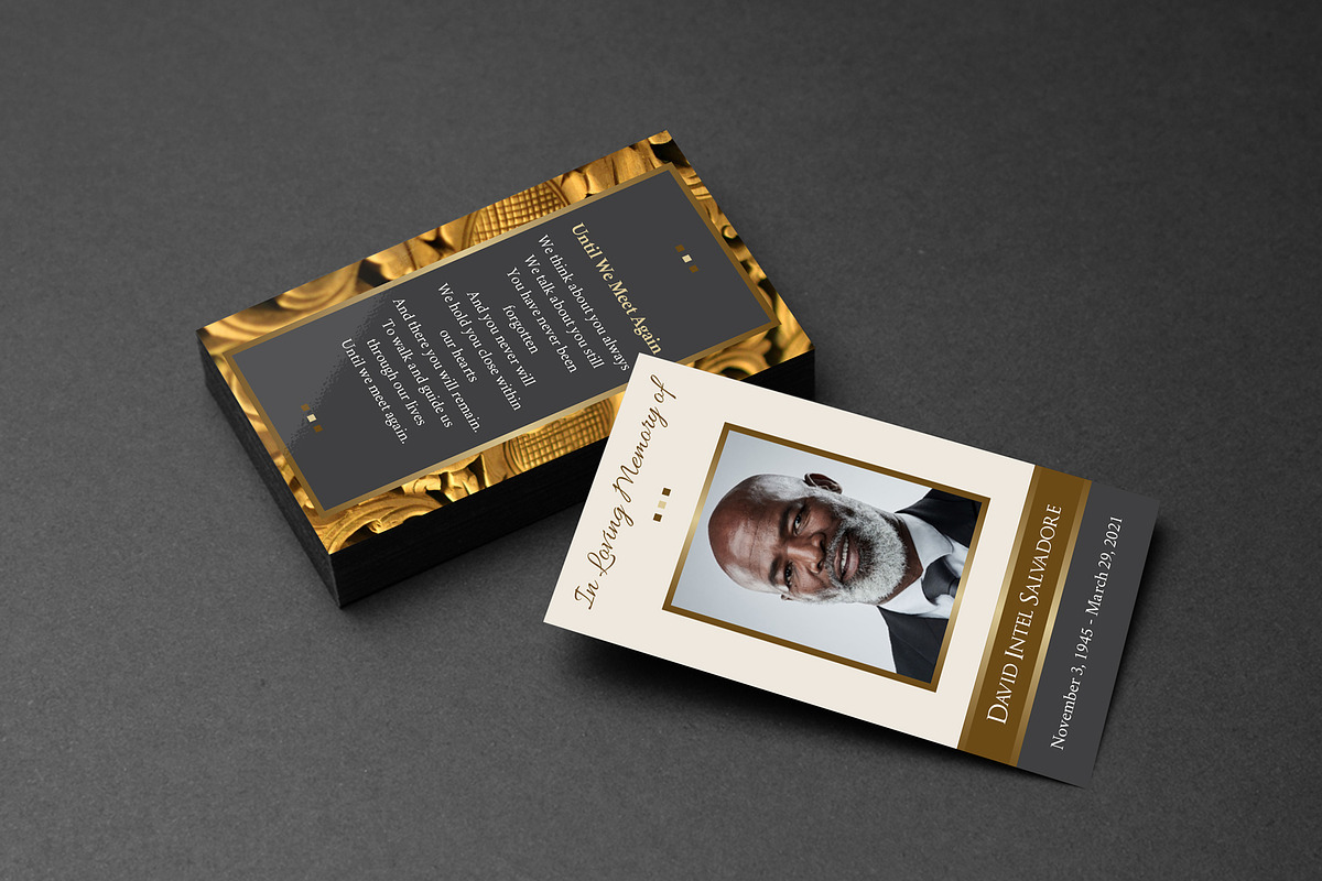 Golden Life Funeral Prayer Card, a Card Template by loswl (Photo 1 of 2)
