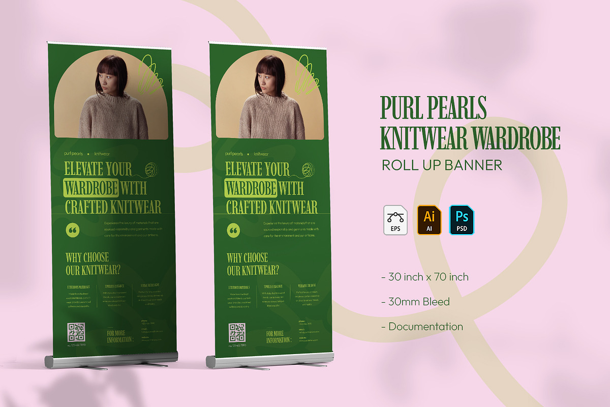 Knitwear Wardrobe - Roll Up Banner, a Print Template by VUNIRA (Photo 1 of 3)