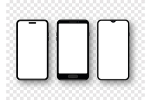 Set of Realistic smartphone mockup, an Object Illustration by Vector Creator