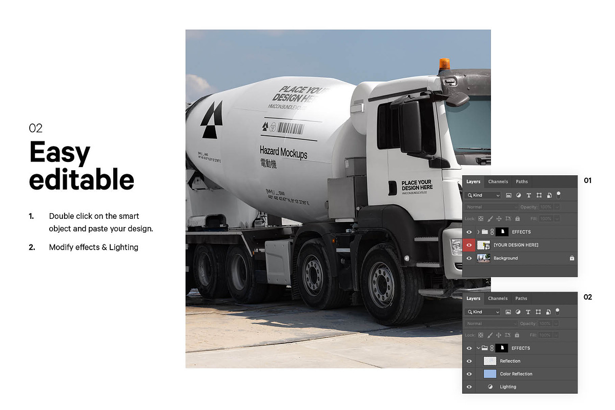 Construction Truck Mockup, an Advertising Mockup by HAZARD MOCKUPS (Photo 3 of 8)