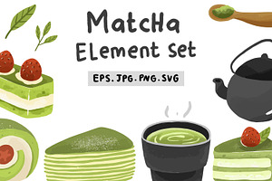 Matcha illustrations bundle